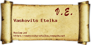 Vaskovits Etelka névjegykártya